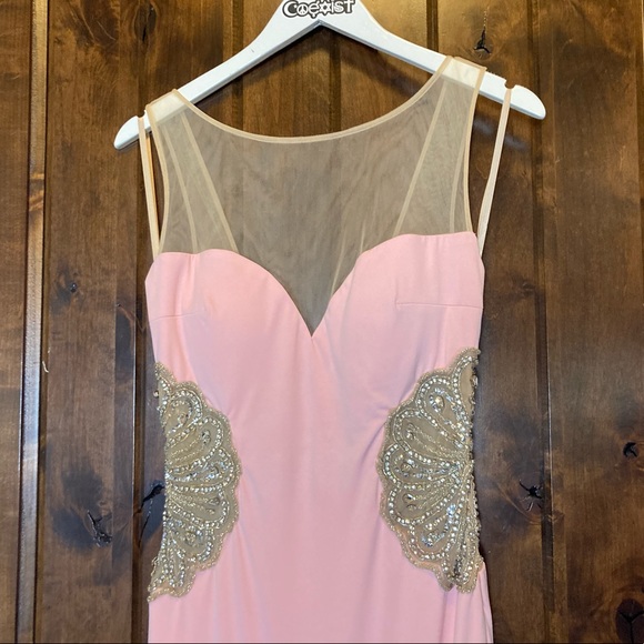 JOVANI Baby Pink Embellished Gown Sz. 6 - Picture 2 of 7